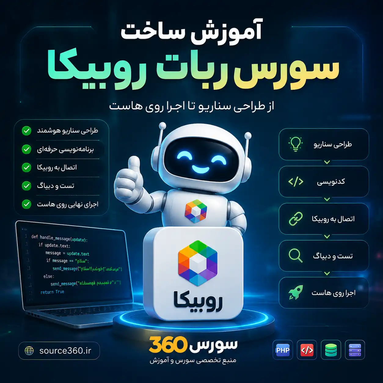 آموزش ساخت سورس ربات روبیکا؛ از طراحی سناریو تا اجرا روی هاست